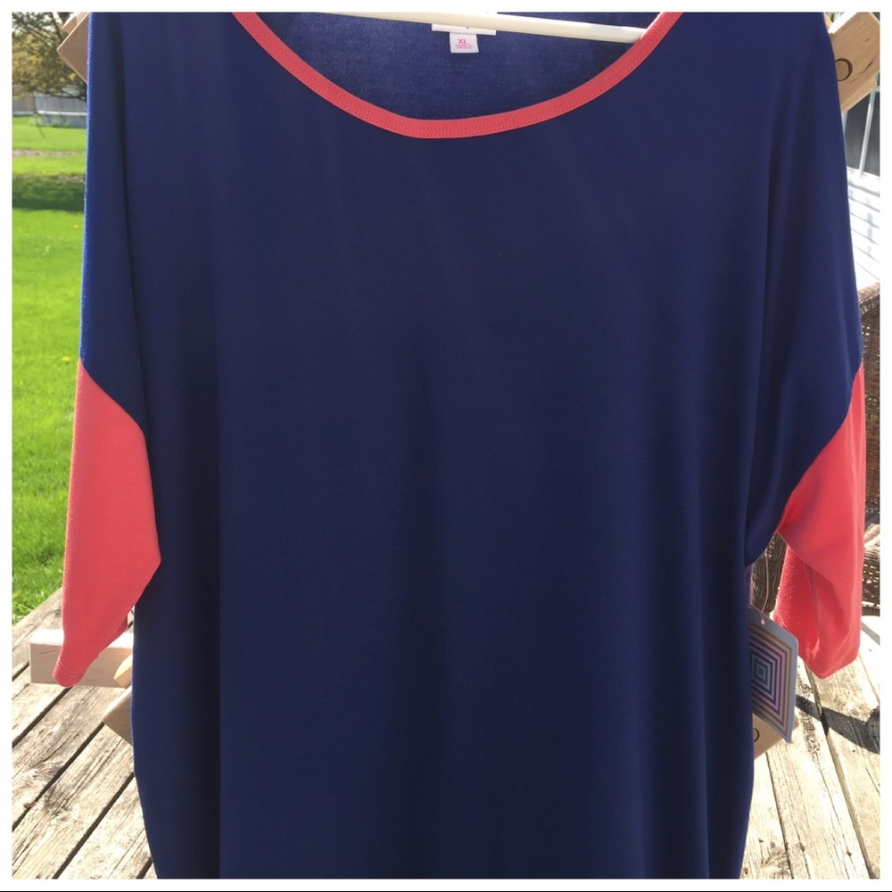 NWT Lularoe XL Irma blue and coral